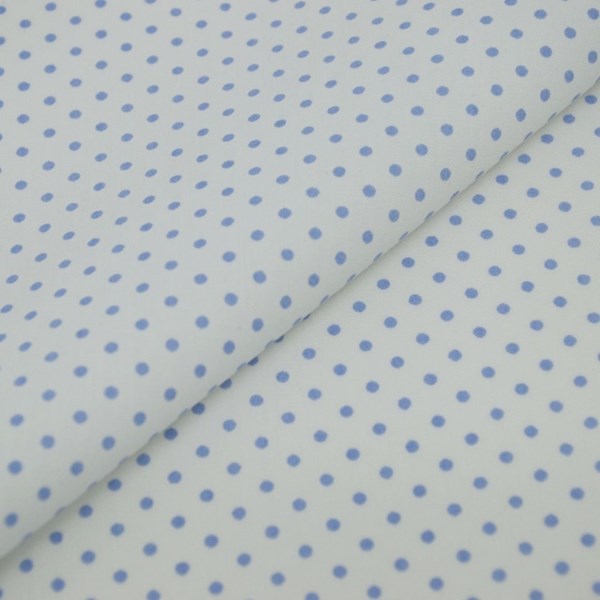 Tricoline Estampada Silky Arinete Branco com Azul