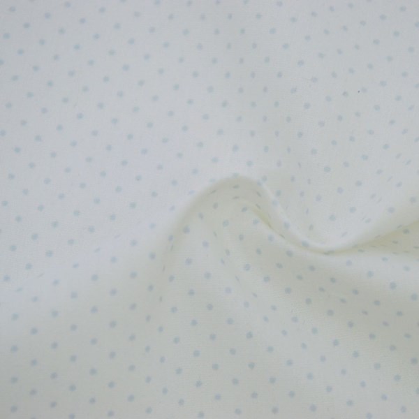 Tricoline Estampada Silky Confeti Branco com Azul Claro
