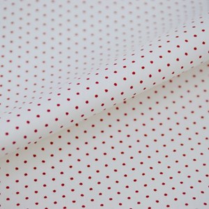 Tricoline Estampada Silky Confeti Branco com Vermelho